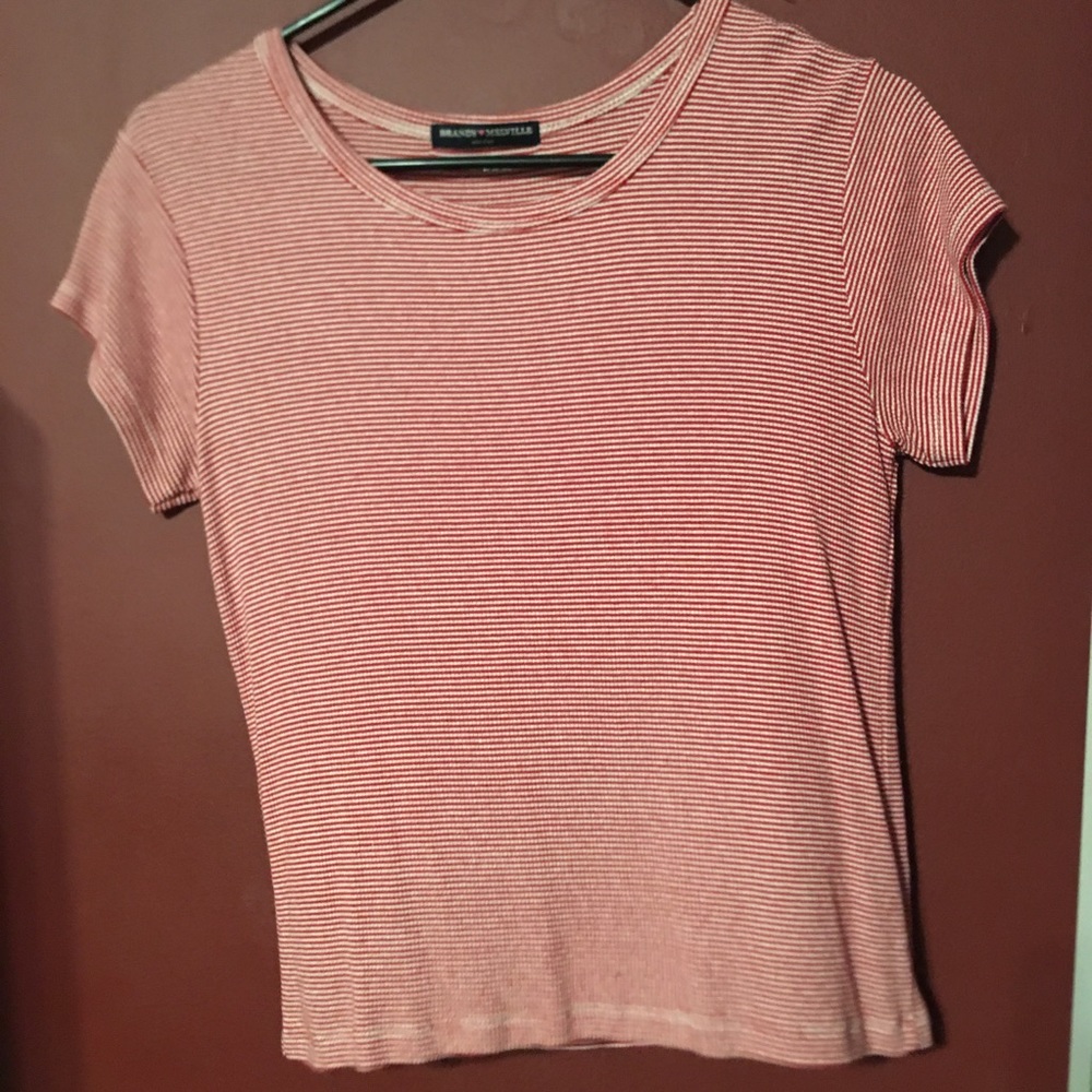 Red/white striped tee